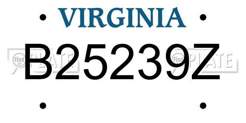 B25239Z Virginia License Plate