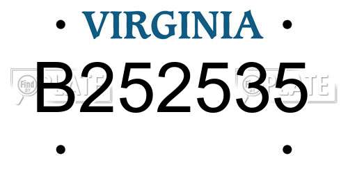 B252535 Virginia License Plate