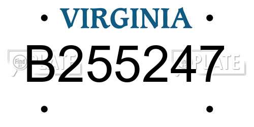 B255247 Virginia License Plate
