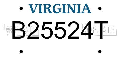 B25524T Virginia License Plate