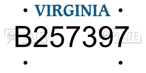 B257397 Virginia License Plate