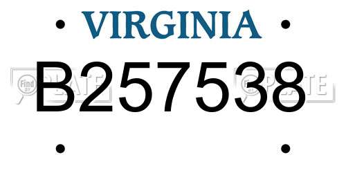 B257538 Virginia License Plate