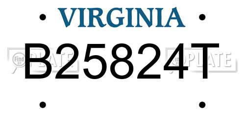 B25824T Virginia License Plate