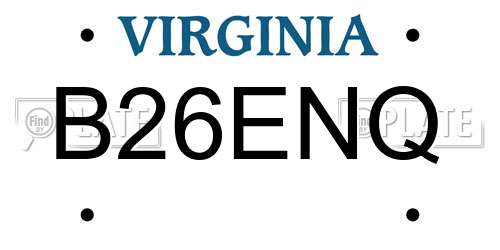 B26ENQ Virginia License Plate
