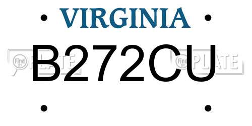 B272CU Virginia License Plate