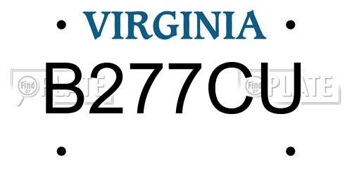 B277CU Virginia License Plate