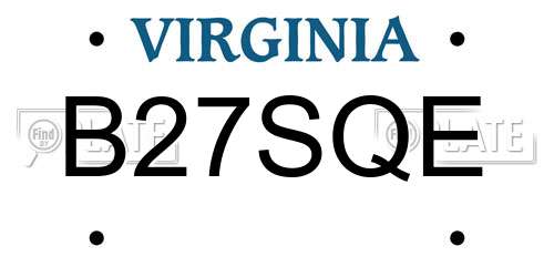 B27SQE Virginia License Plate