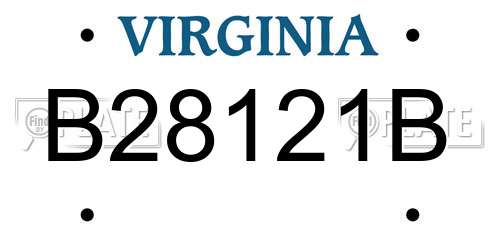 B28121B Virginia License Plate