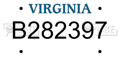 B282397 Virginia License Plate