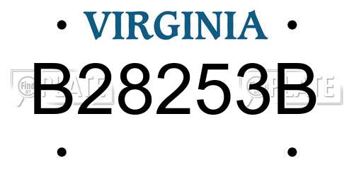 B28253B Virginia License Plate