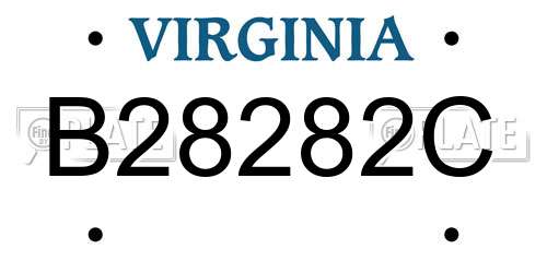 B28282C Virginia License Plate