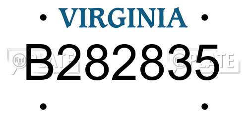 B282835 Virginia License Plate