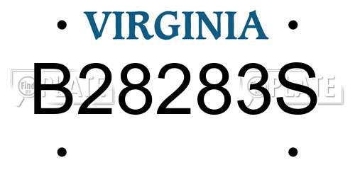 B28283S Virginia License Plate