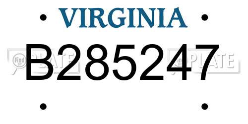 B285247 Virginia License Plate