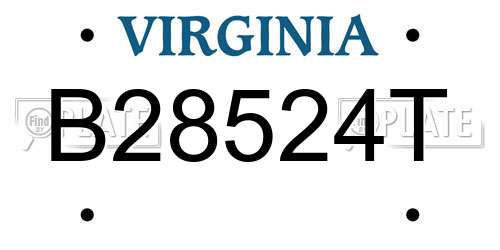 B28524T Virginia License Plate