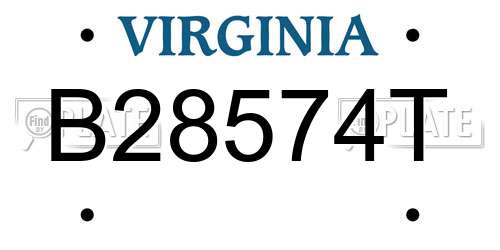 B28574T Virginia License Plate