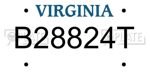 B28824T Virginia License Plate