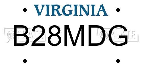 B28MDG Virginia License Plate