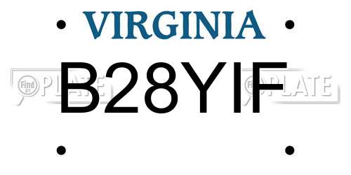 B28YIF Virginia License Plate