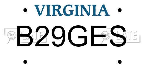 B29GES Virginia License Plate