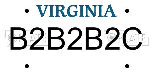 B2B2B2C Virginia License Plate