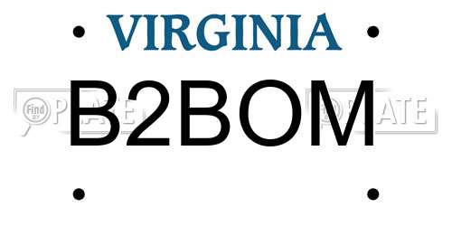 B2BOM Virginia License Plate