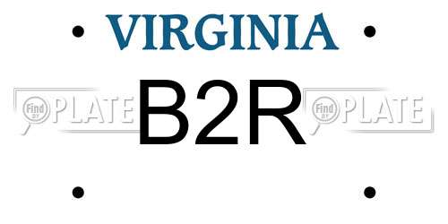 B2R Virginia License Plate