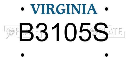 B3105S Virginia License Plate