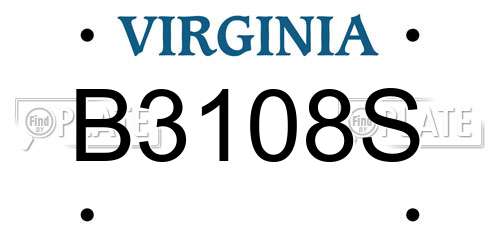 B3108S Virginia License Plate