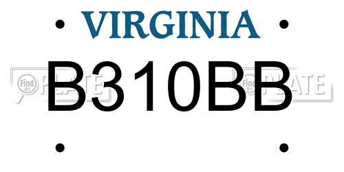 B310BB Virginia License Plate