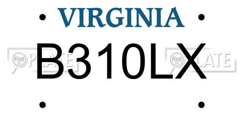 B310LX Virginia License Plate
