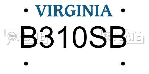 B310SB Virginia License Plate