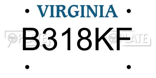 B318KF Virginia License Plate
