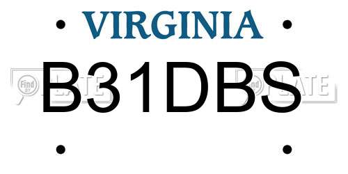 B31DBS Virginia License Plate
