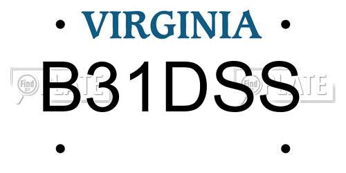 B31DSS Virginia License Plate