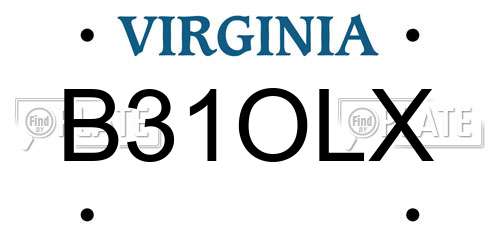 B31OLX Virginia License Plate