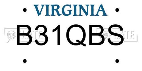 B31QBS Virginia License Plate