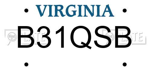 B31QSB Virginia License Plate