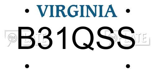 B31QSS Virginia License Plate