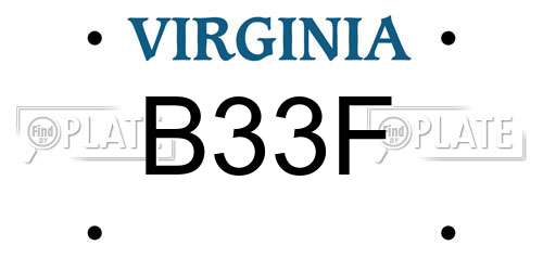 B33F Virginia License Plate