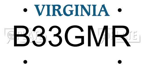 B33GMR Virginia License Plate