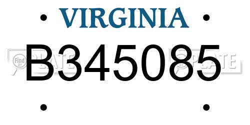 B345085 Virginia License Plate