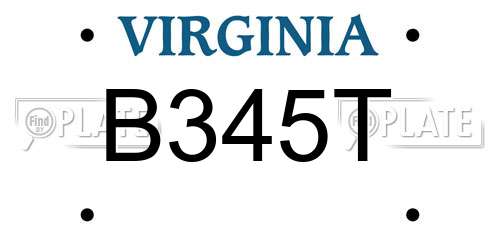 B345T Virginia License Plate