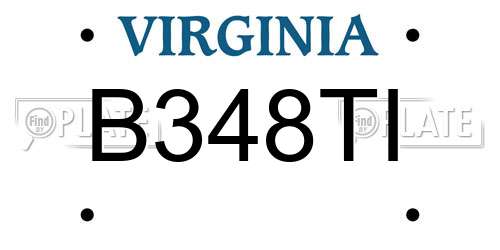 B348TI Virginia License Plate
