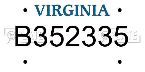 B352335 Virginia License Plate