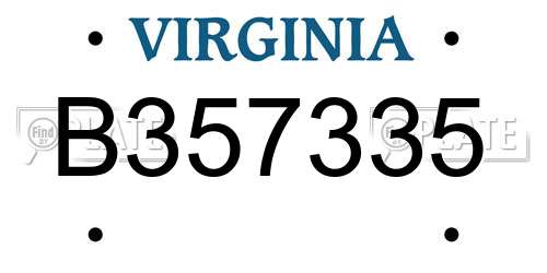 B357335 Virginia License Plate