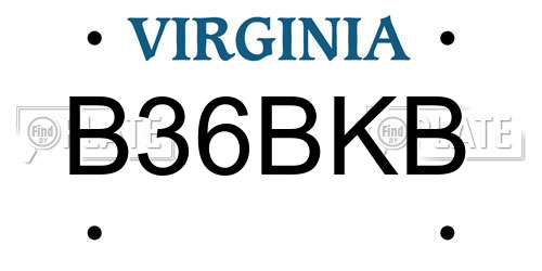 B36BKB Virginia License Plate