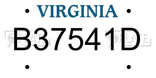 B37541D Virginia License Plate