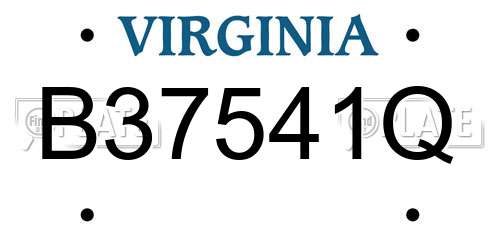 B37541Q Virginia License Plate