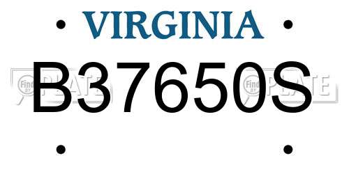 B37650S Virginia License Plate